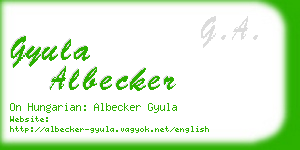 gyula albecker business card